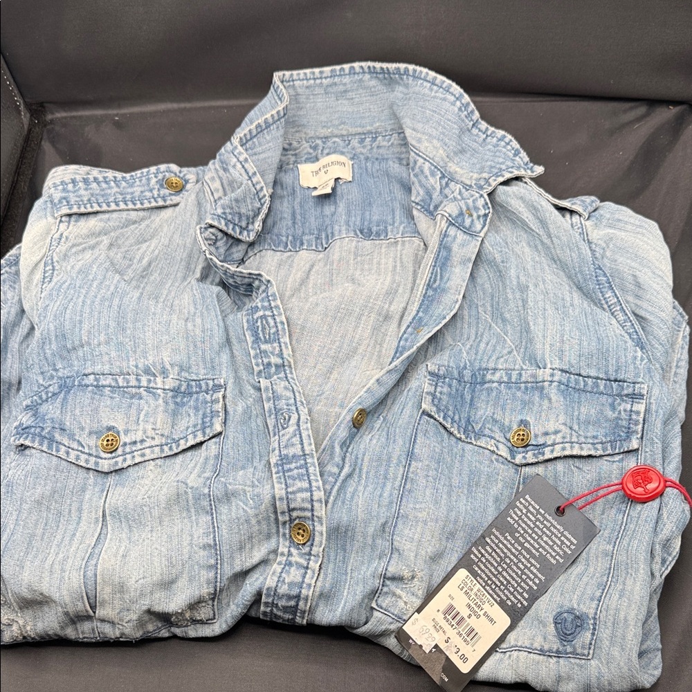 True Religion New Size smallClassic Blue Denim Shirt
